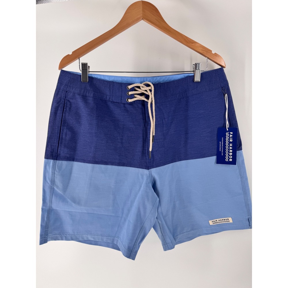 Fair Harbor Boardshorts Mens 34 Navy Blue New Colorblock Swim Trunks FH100b